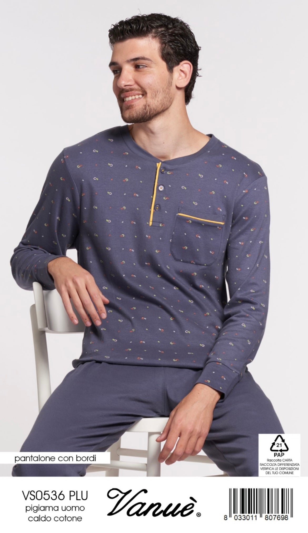 Pigiama uomo caldocotone VANUÈ 0536