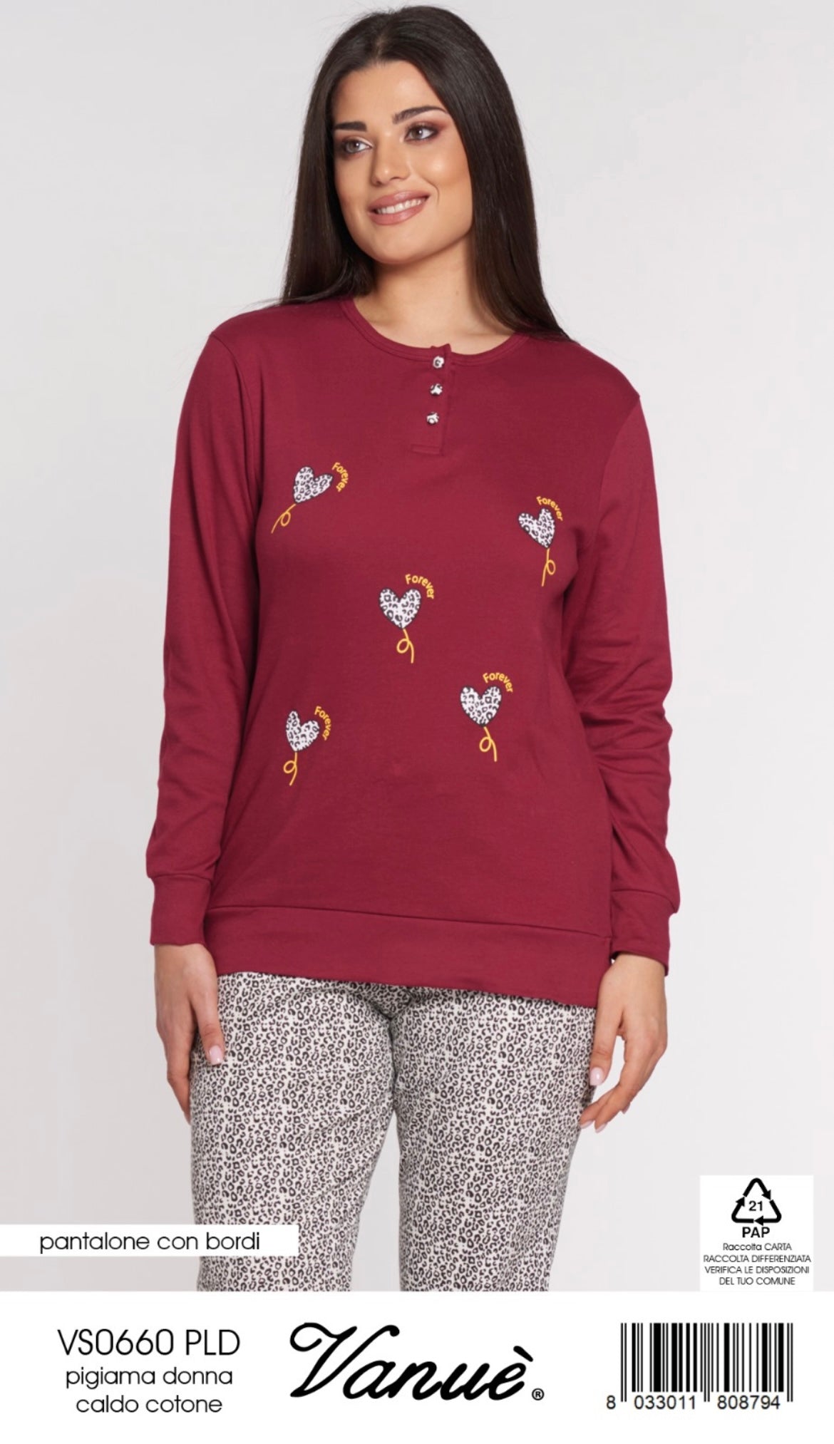 Pigiama donna il caldocotone VANUÈ 0660