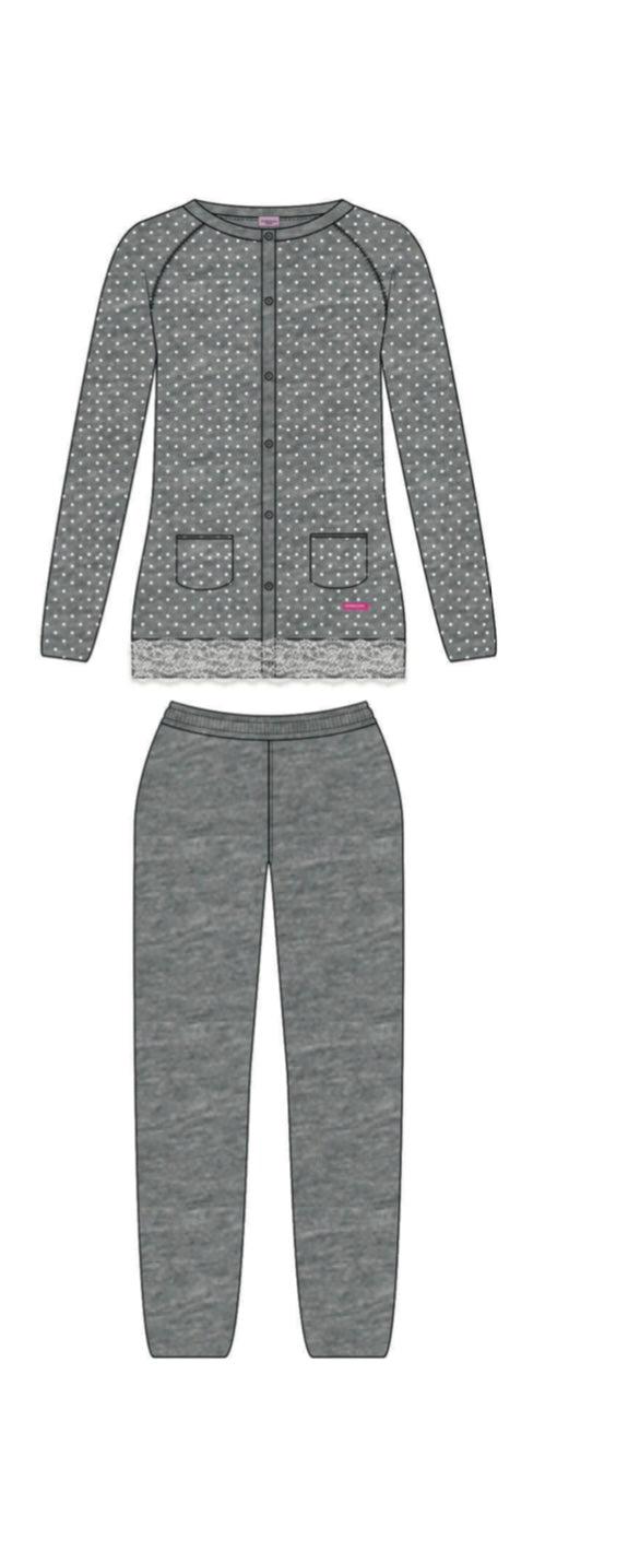 Pigiama donna caldo cotone Navyblue FL17654