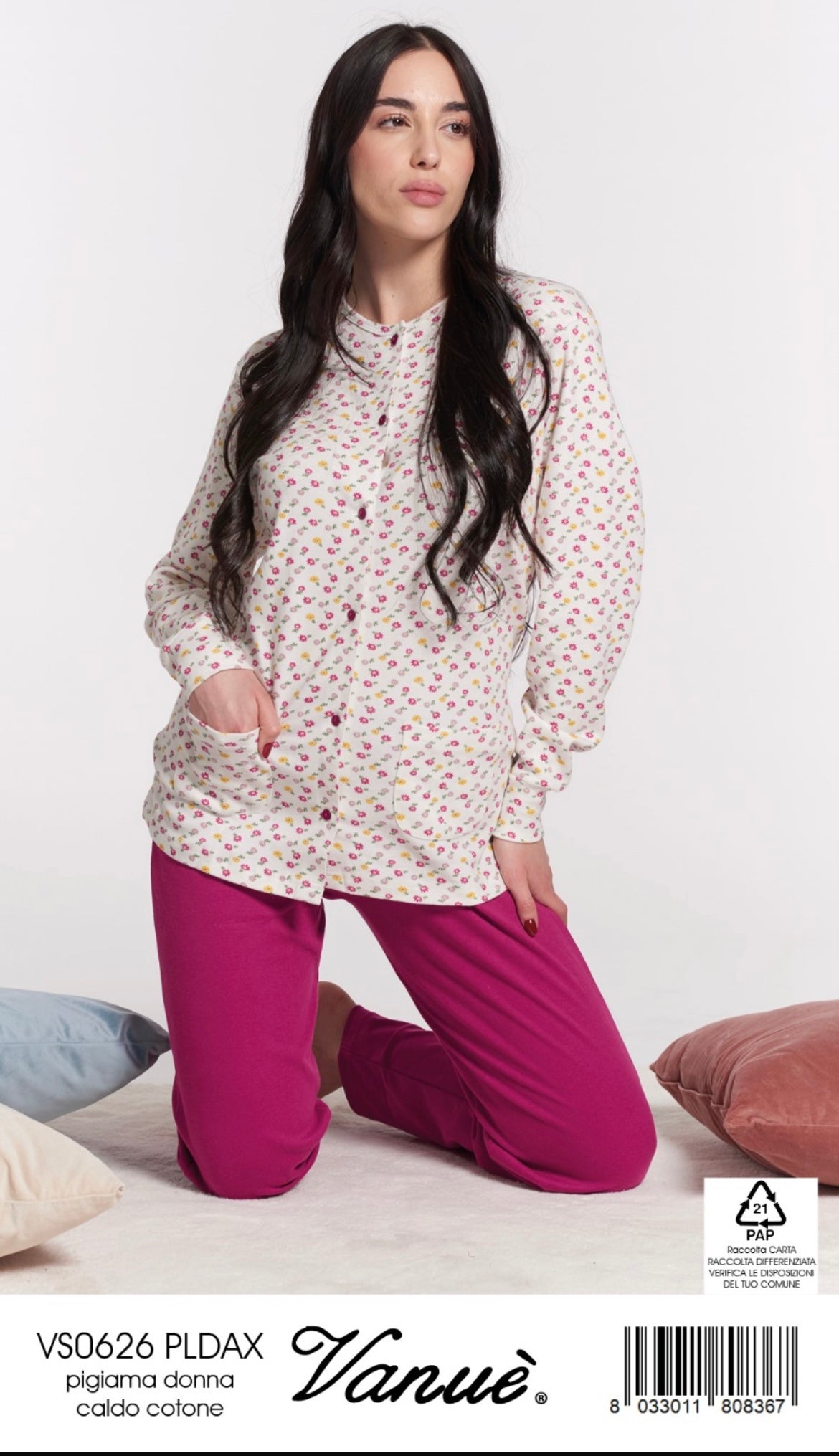 Pigiami donna caldocotone calibrato VANUÈ 0626