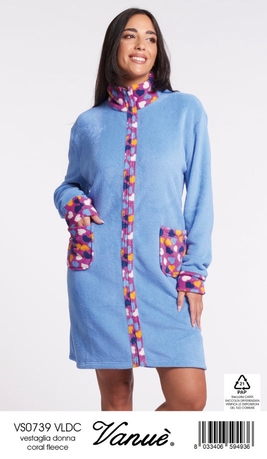 Vestaglia donna Coral feece VANUÈ 0739