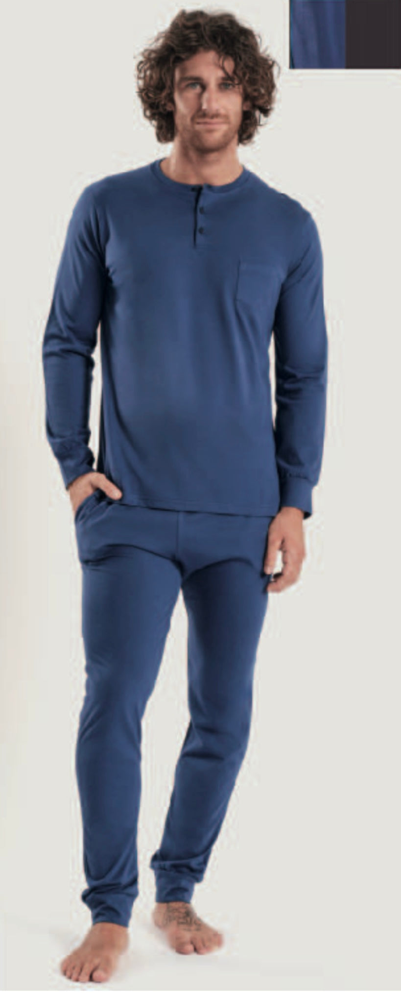 Pigiama uomo lungo cotone PEPENERO 1405