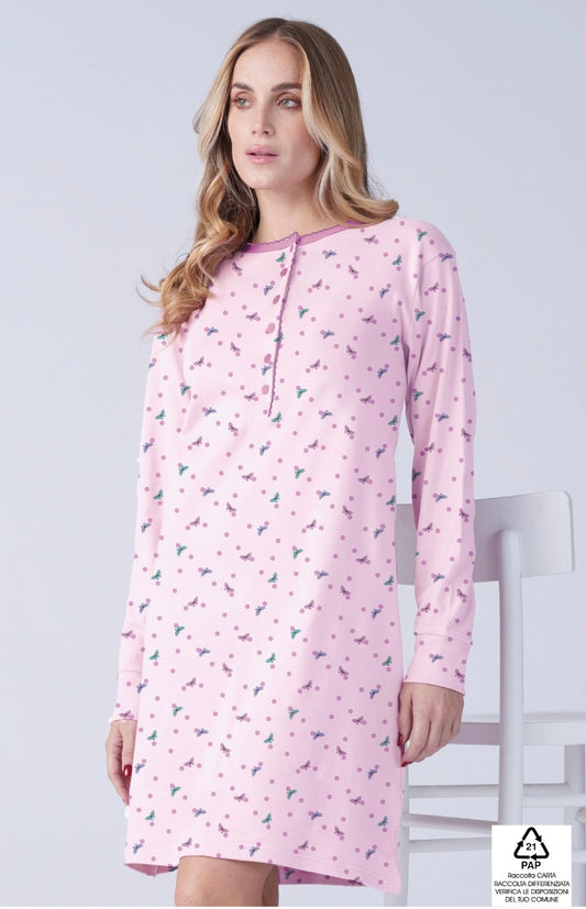 Camicia da notte in caldocotone Karelpiù 9035