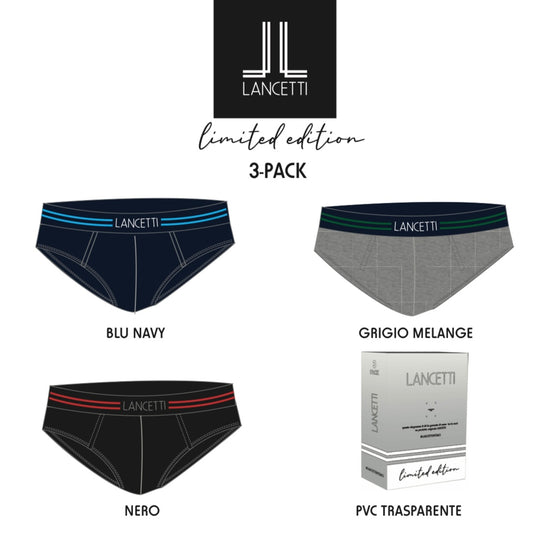 3PACK Slip uomo LANCETTI 4216