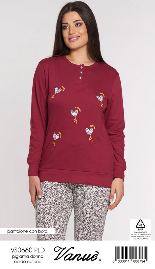 Pigiama donna il caldocotone VANUÈ 0660
