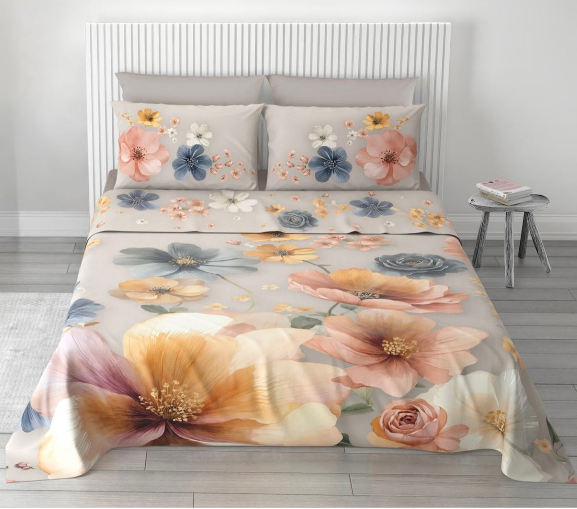 Completo letto matrimoniale stampa digitale 4 federe COTONIDEA Olimpia