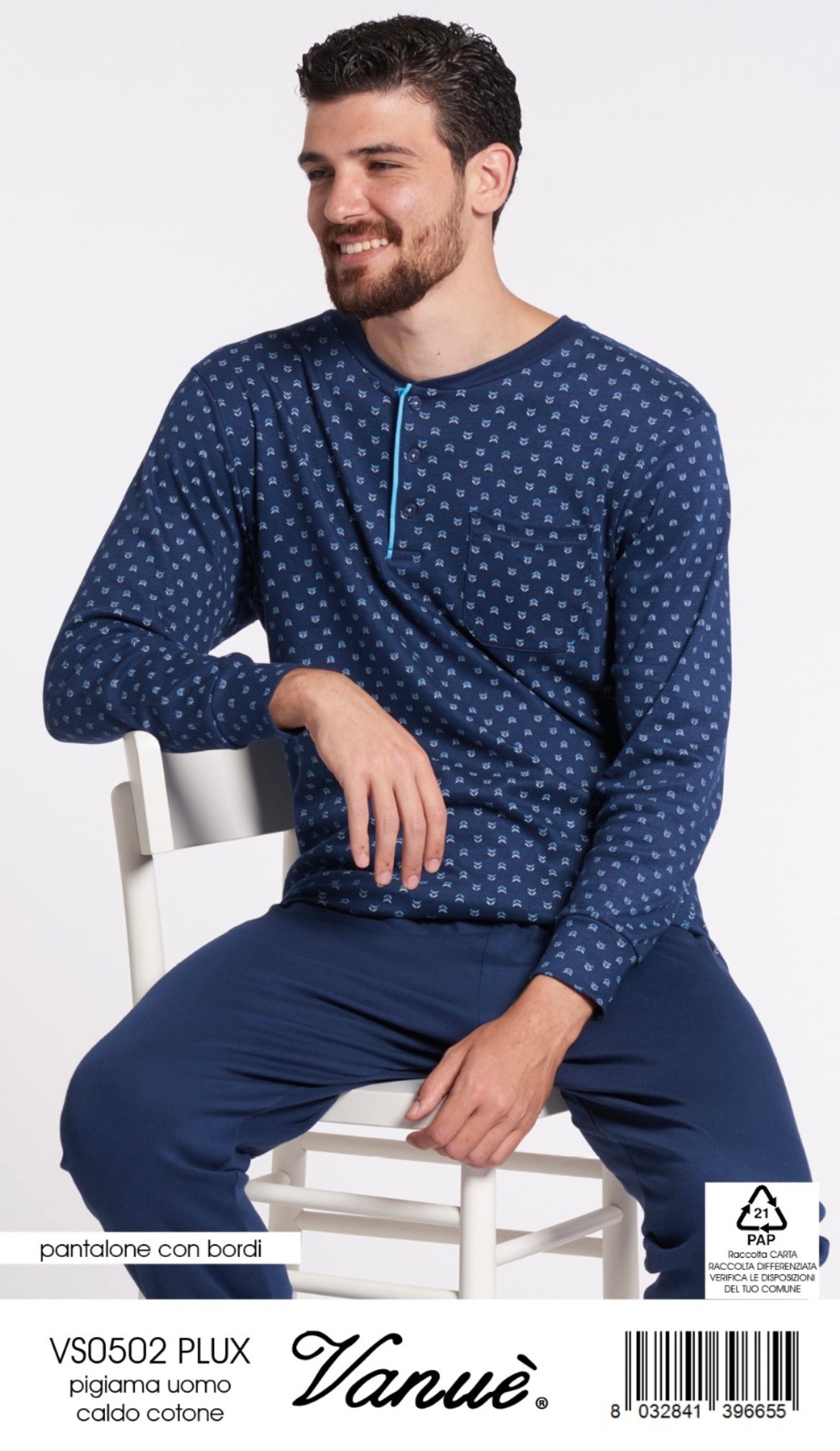 Pigiama uomo calibrato caldocotone  VANUÈ 0502