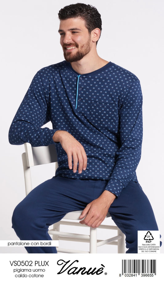 Pigiama uomo calibrato caldocotone  VANUÈ 0502