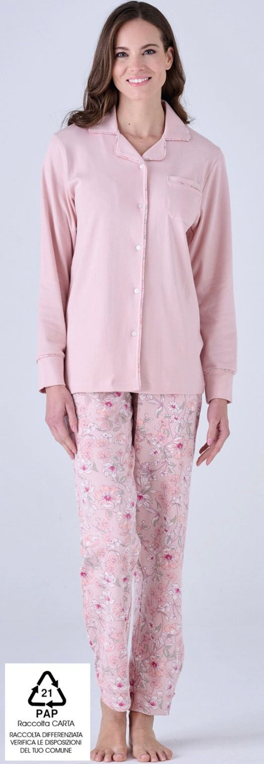 Pyjama femme chaud en coton Pigiamiamoci 3417