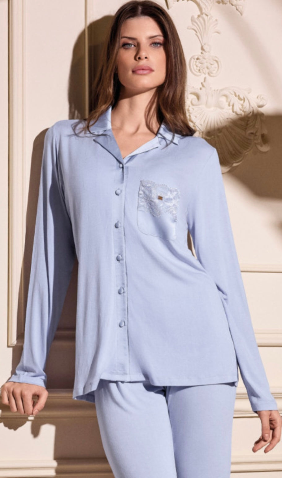 Pigiama donna viscosa satèn Lormar 4311