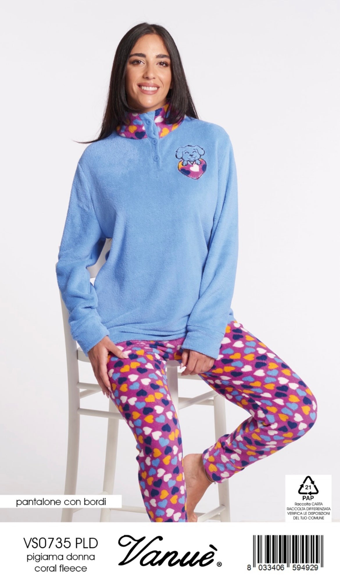 Pigiama donna in  coral VANUÈ 0735