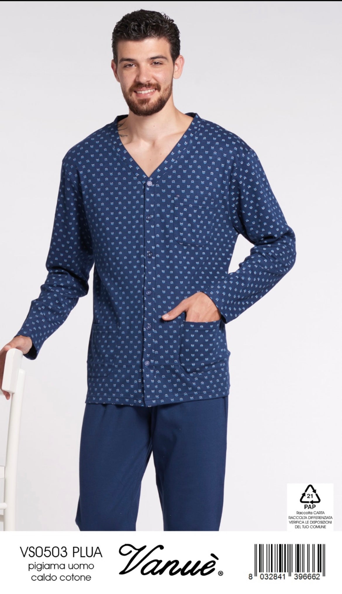 Pigiama uomo caldocotone Vanuè 0503