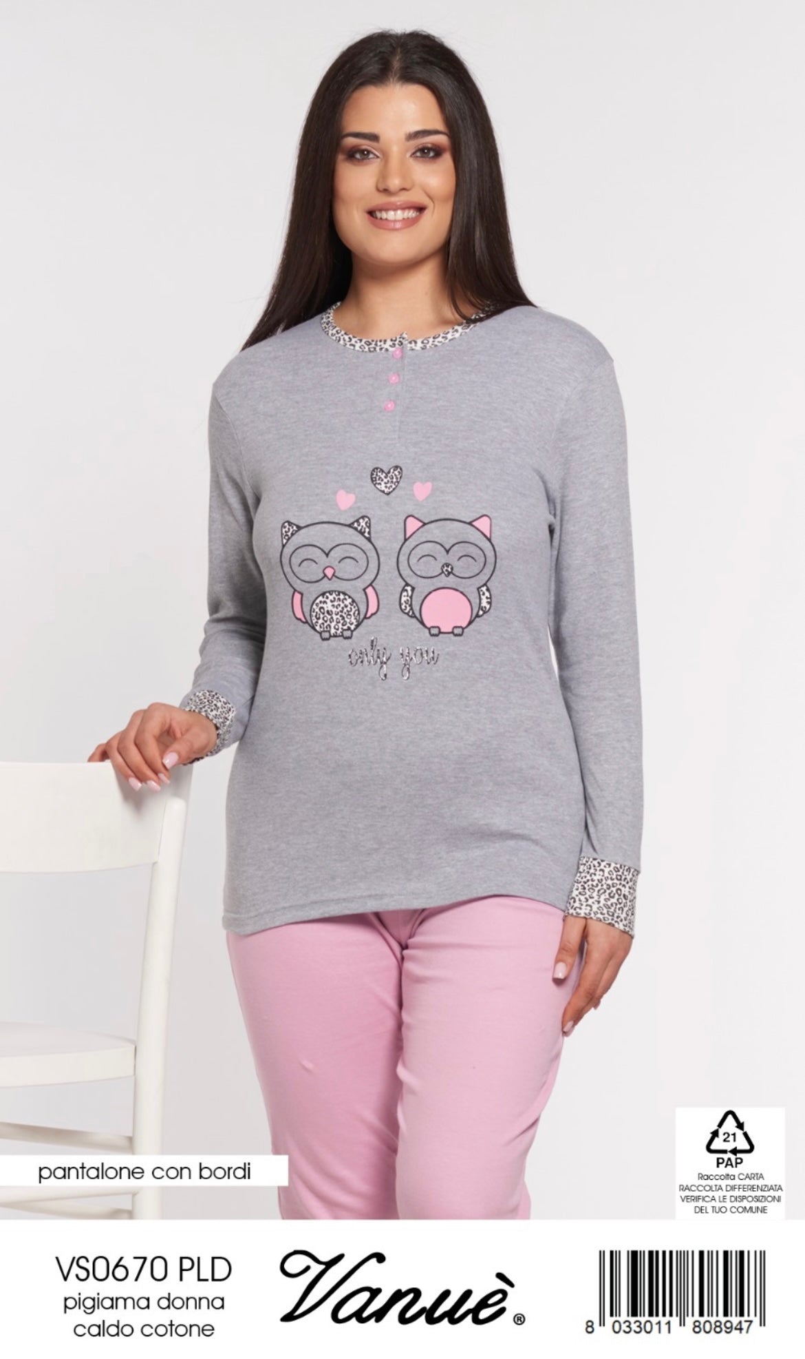 Pigiama donna caldocotone VANUÈ 0670