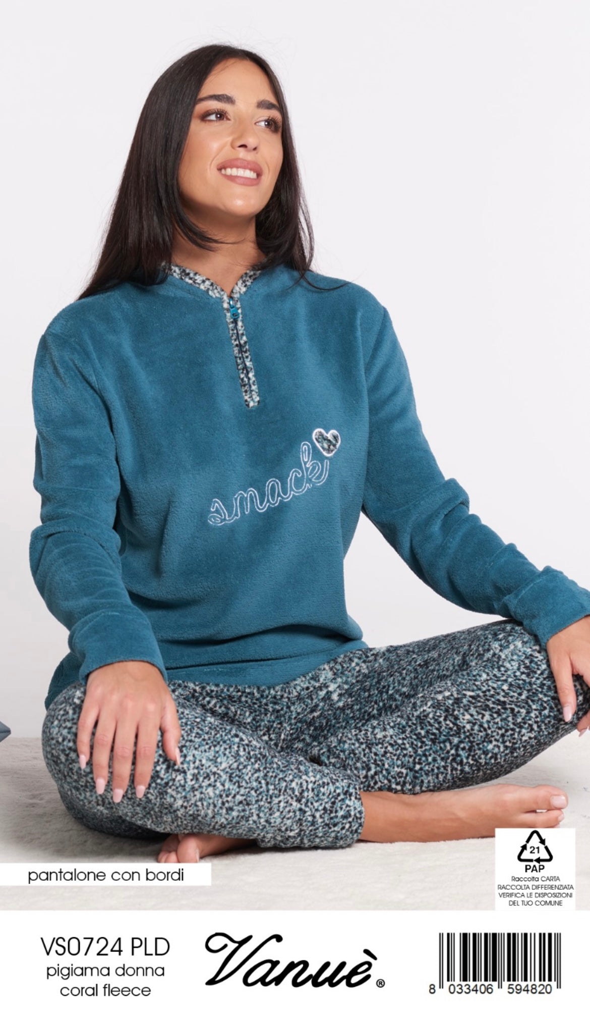 Pigiama donna Coral feece VANUÈ 0724