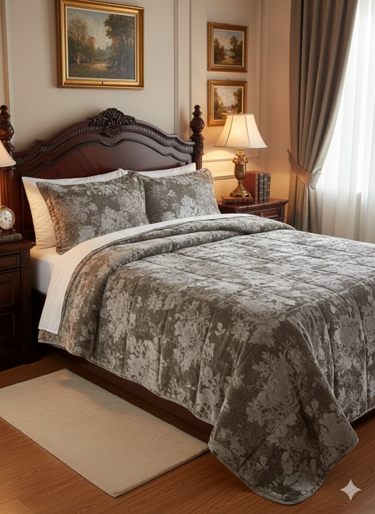 Trapunta matrimoniale in velluto  Riviera Mirta